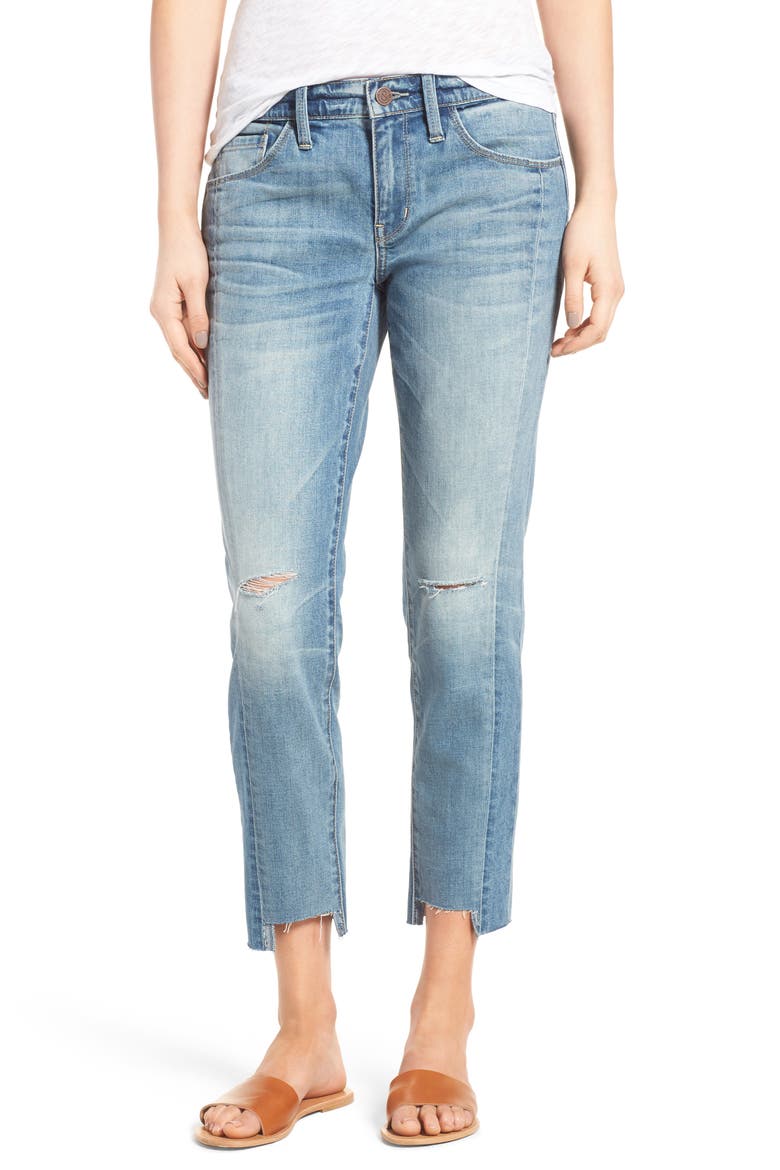 Skinny Boyfriend Jeans, Main, color, GRAVEL MEDIUM REMADE