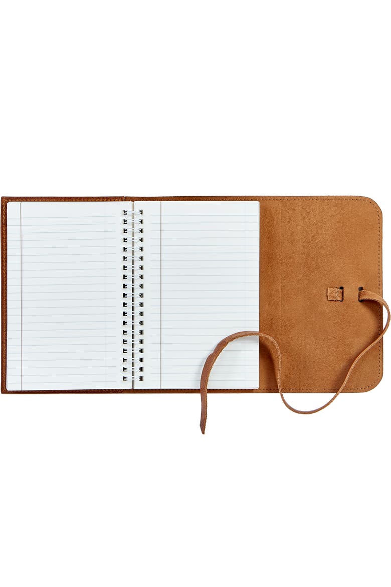 7" Leather Wrapped Refillable Journal, Alternate, color, Cognac