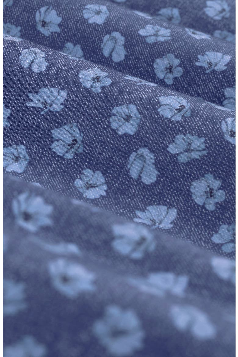 Axel Shaped Fit Floral Print Cotton Button-Up Shirt, Alternate, color, NAVY
