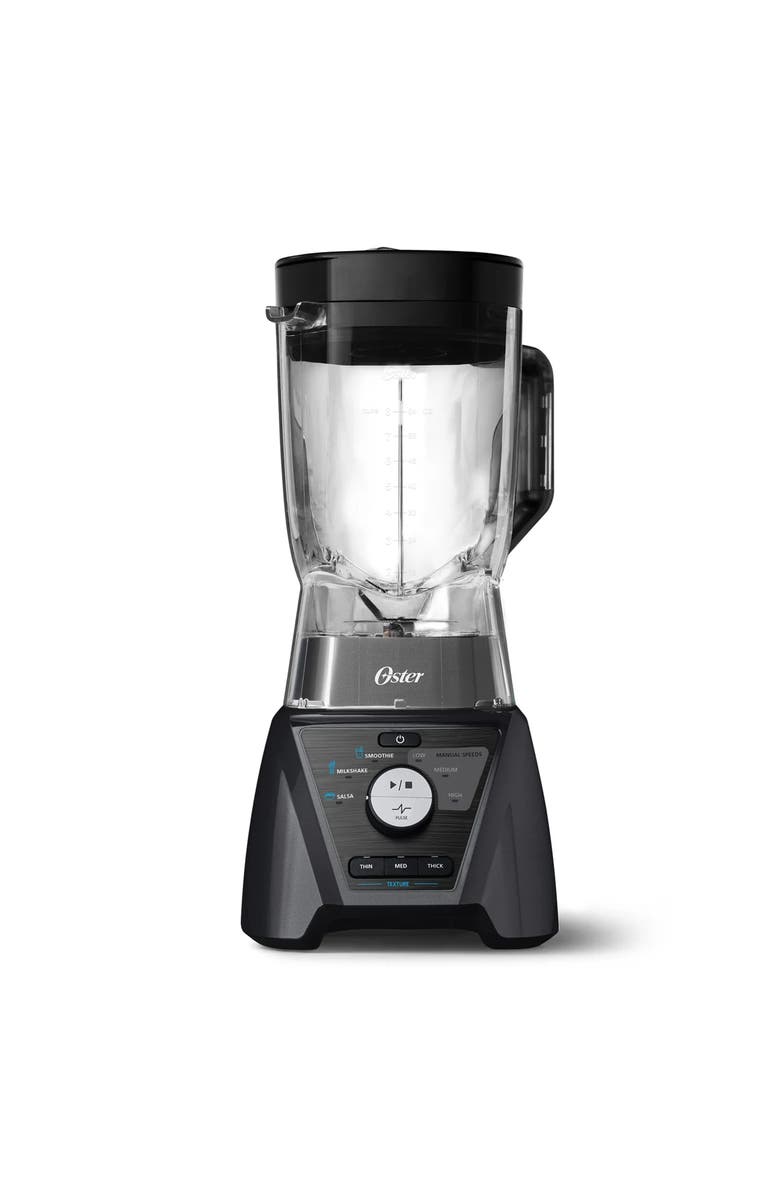 OSTER Texture Select 8 Cup 1200 Watt All Metal Drive Plastic Jar Blender with 9 Settings, Main, color, Silver