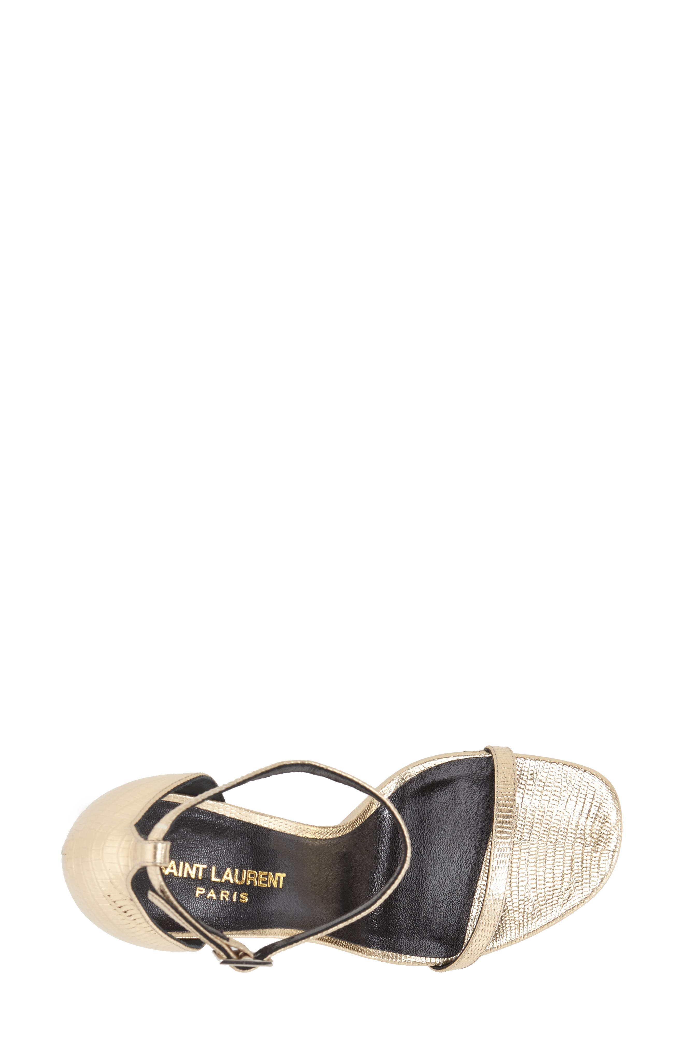 Saint Laurent 'Jane' Ankle Strap Leather Sandal, Alternate, color, 
