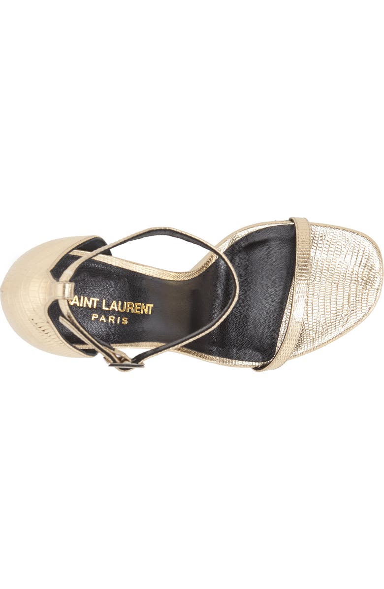 Saint Laurent 'Jane' Ankle Strap Leather Sandal, Alternate, color,