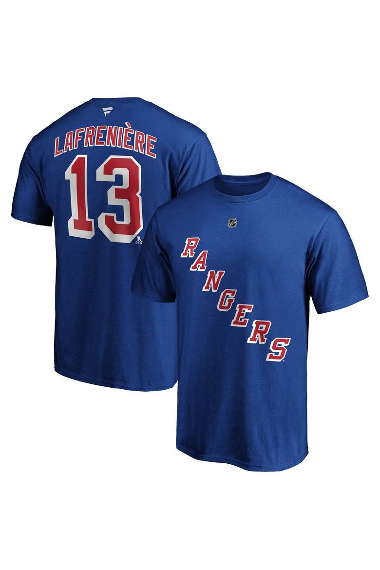 Men's Fanatics Branded Alexis Lafreniere Blue New York Rangers Big & Tall Name & Number T-Shirt, Main, color, Blue