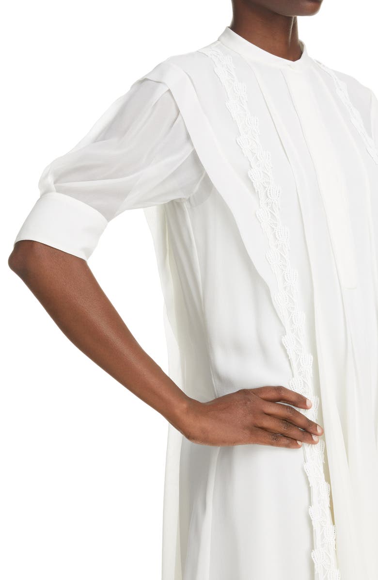 Chloé Puff Sleeve Silk Georgette Dress, Alternate, color, 