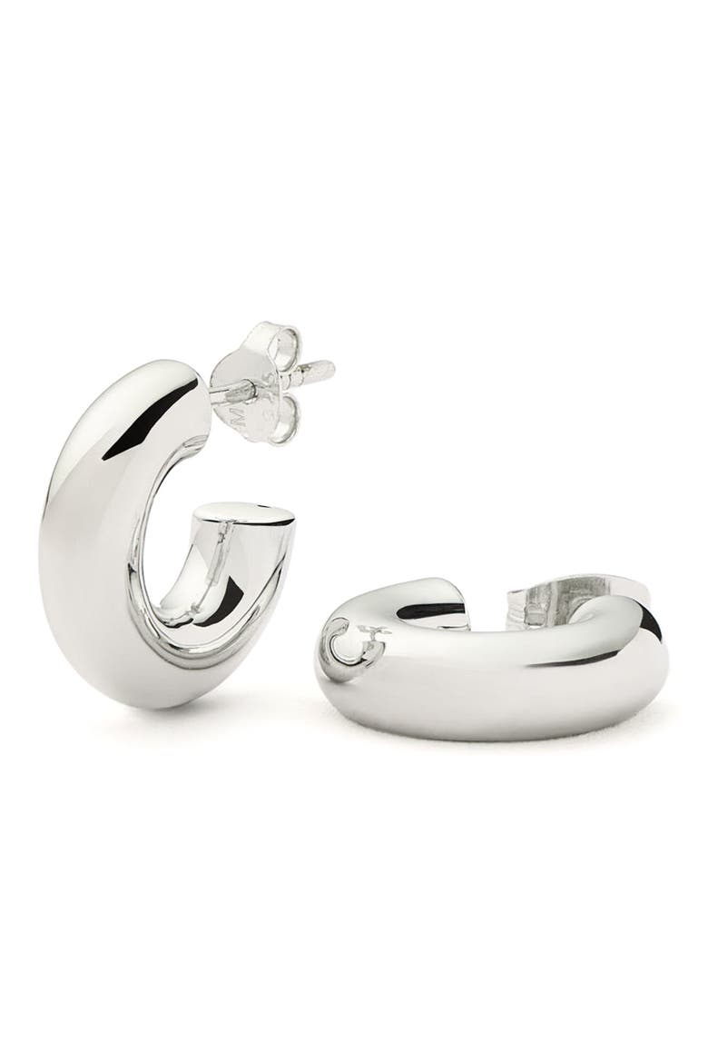 Small Chubby Hoop Earrings, Alternate, color, SILVER