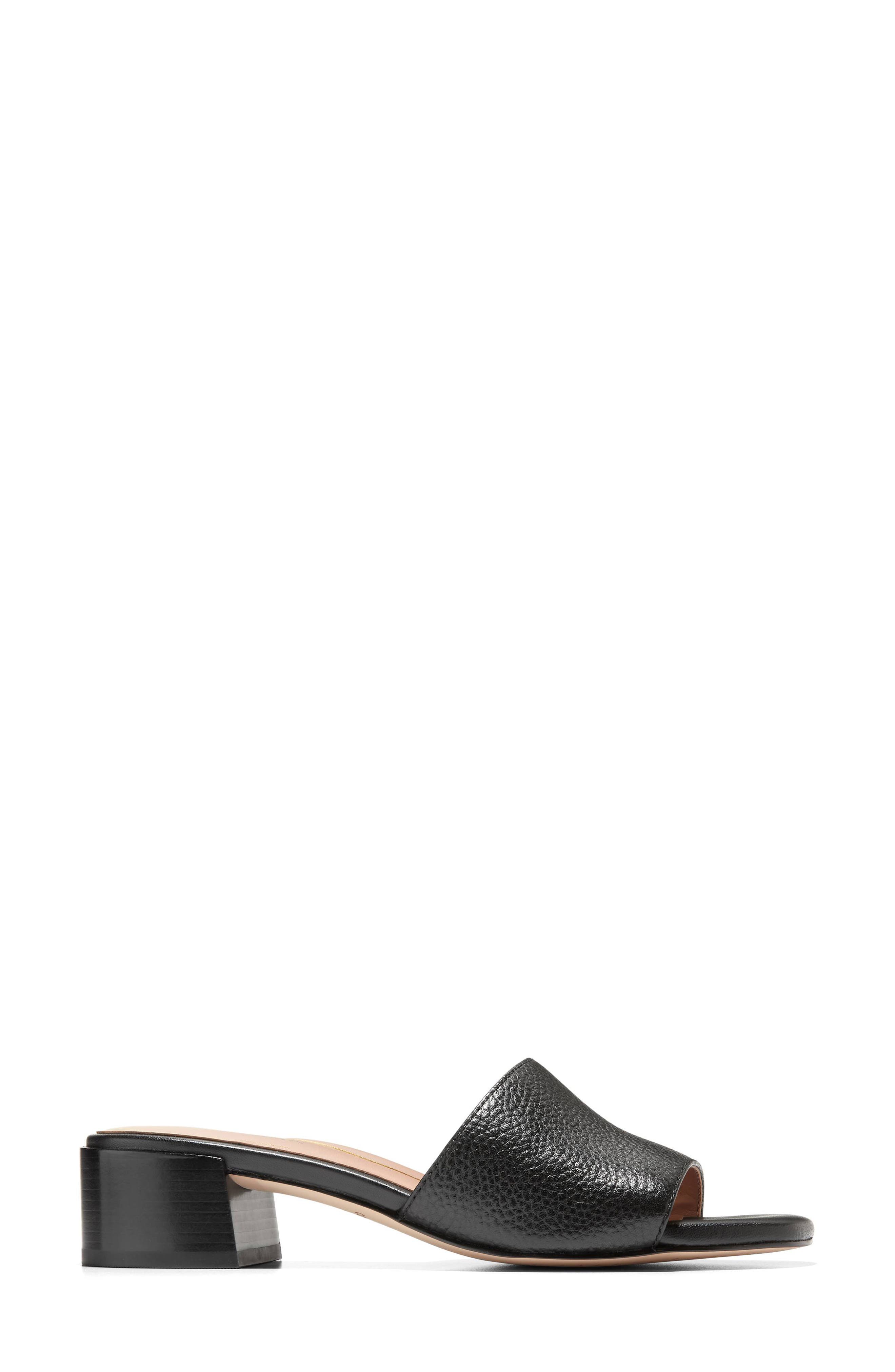 Cole Haan Calli Single Band Block Heel Slide Sandal, Alternate, color, Black Ltr