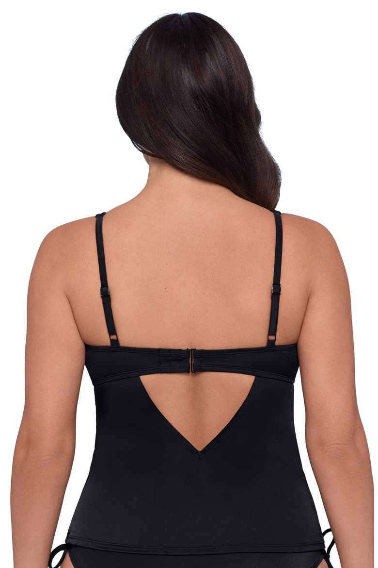 Supportive and Sculpting U-Wire Adjustable Tankini Swimsuit Top, Alternate, color, Onyx Black
