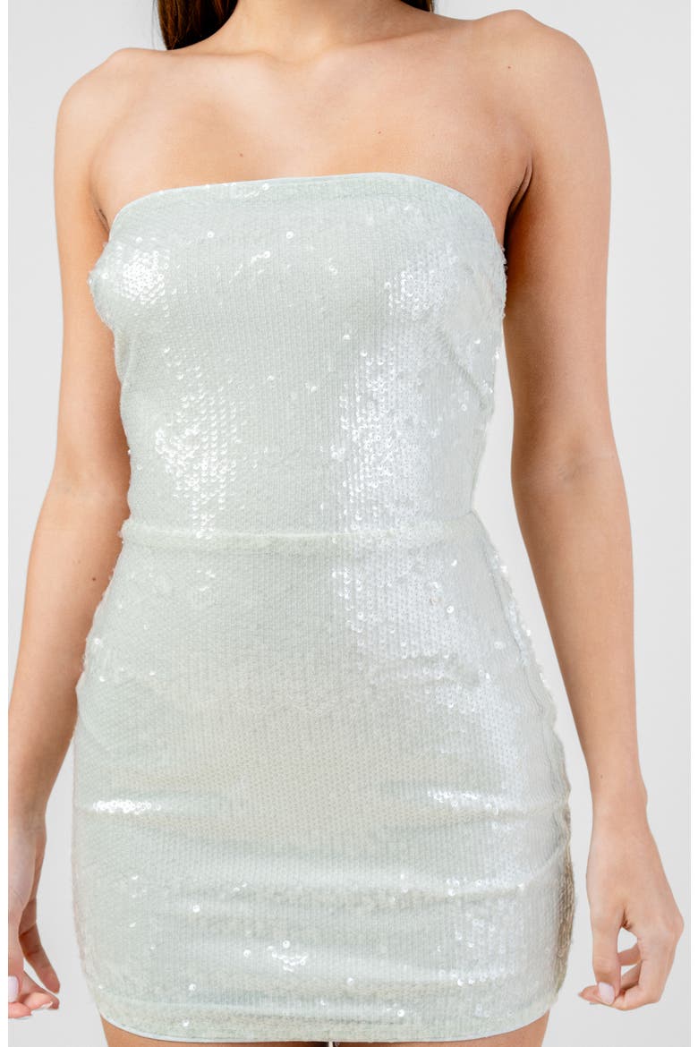 Strapless Sequin Minidress, Alternate, color, SHEER PINK