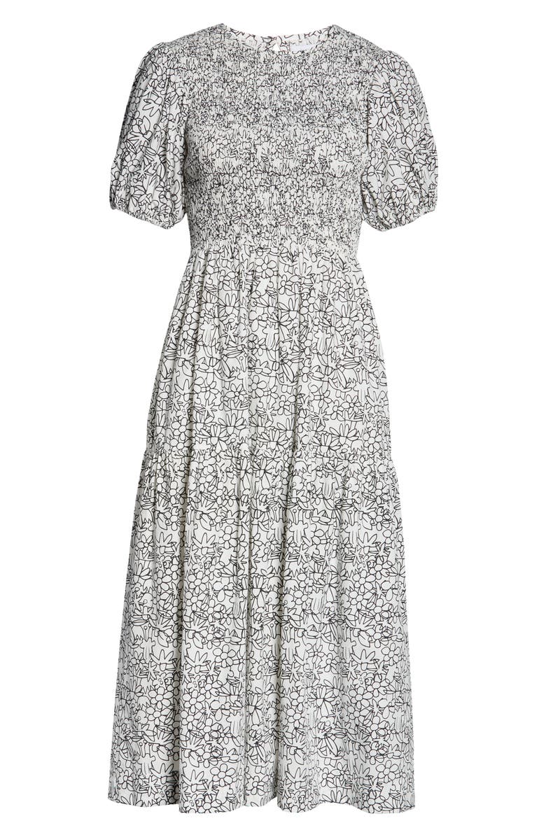 S/W/F Treasure Puff Sleeve Cotton Midi Dress, Alternate, color,