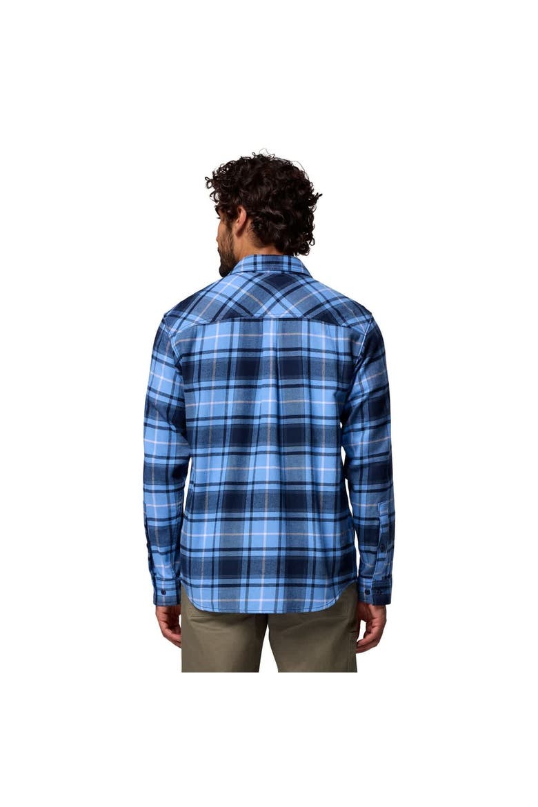 Men's Columbia  Carolina Blue North Carolina Tar Heels Flare Gun Omni-Wick Flannel Long Sleeve Button-Up Shirt, Alternate, color, Blue