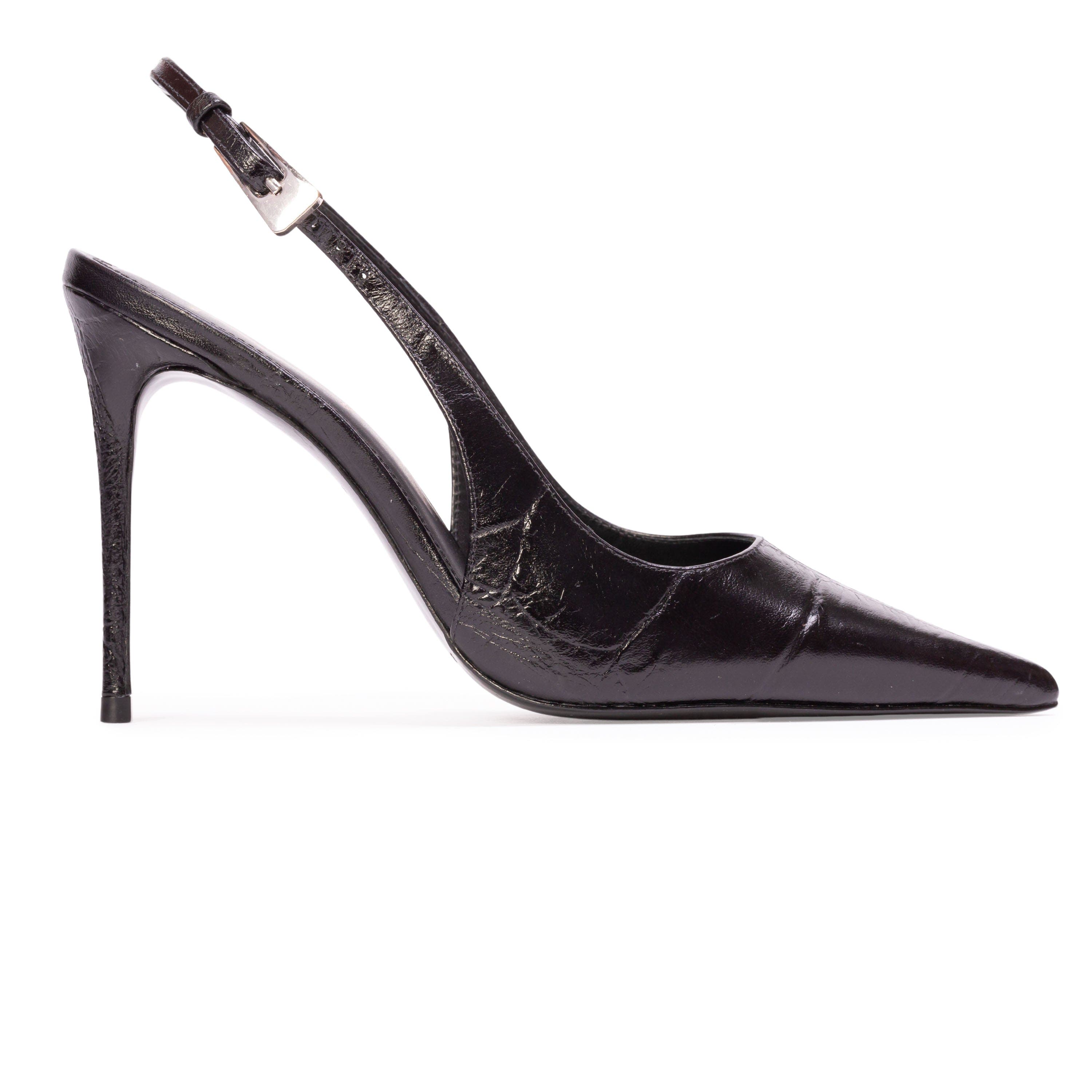 Branca 100 Slingback Pump, Main, color, Black Croc Leather