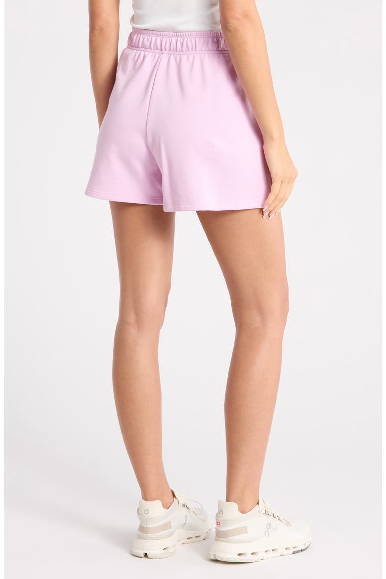 Metallic Logo High Rise French Terry Shorts, Alternate, color, PINK LAVENDER