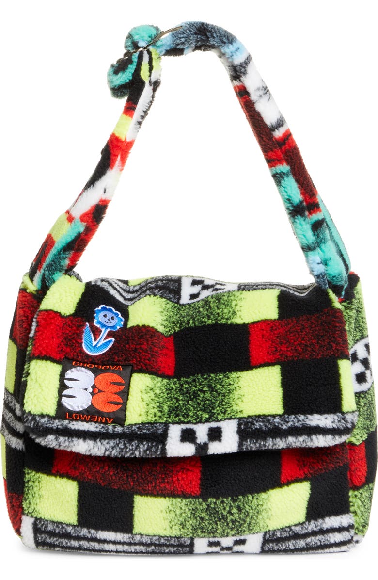 Chopova Lowena Patchwork Fleece Shoulder Bag, Main, color,