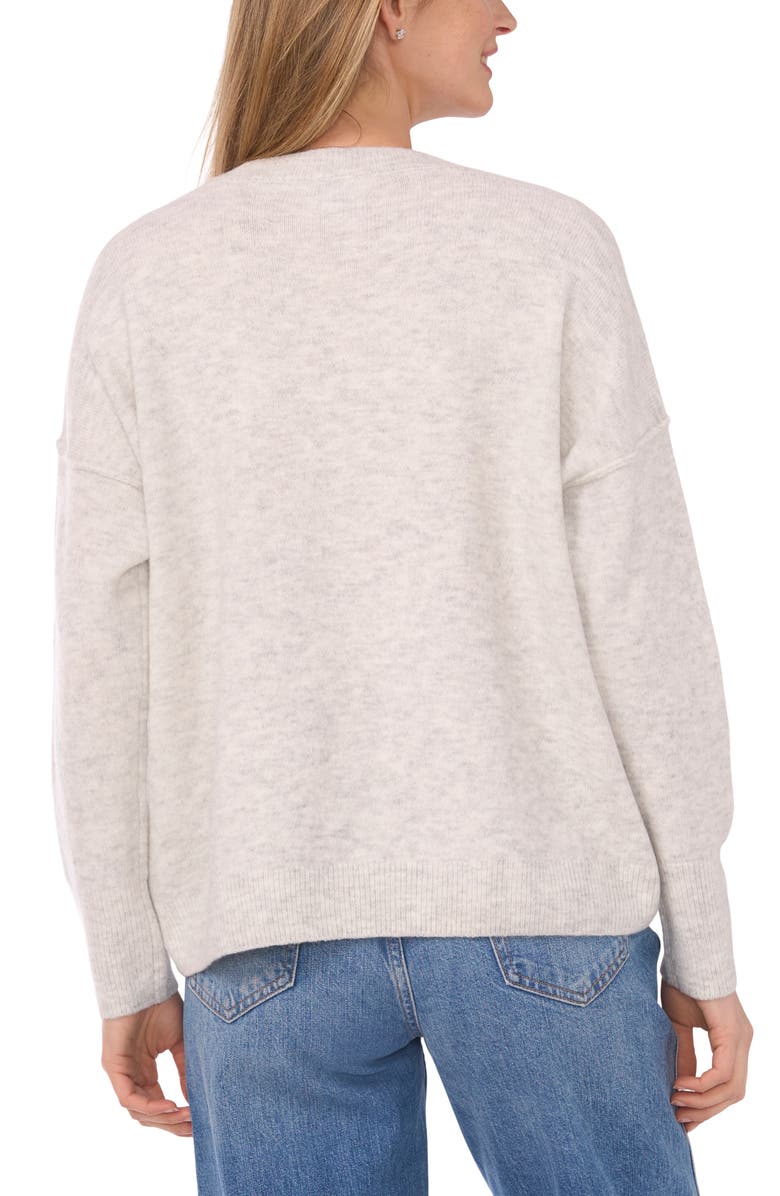 CeCe Santa Baby Crewneck Sweater, Alternate, color, Jazz Club/ Bright Cherry