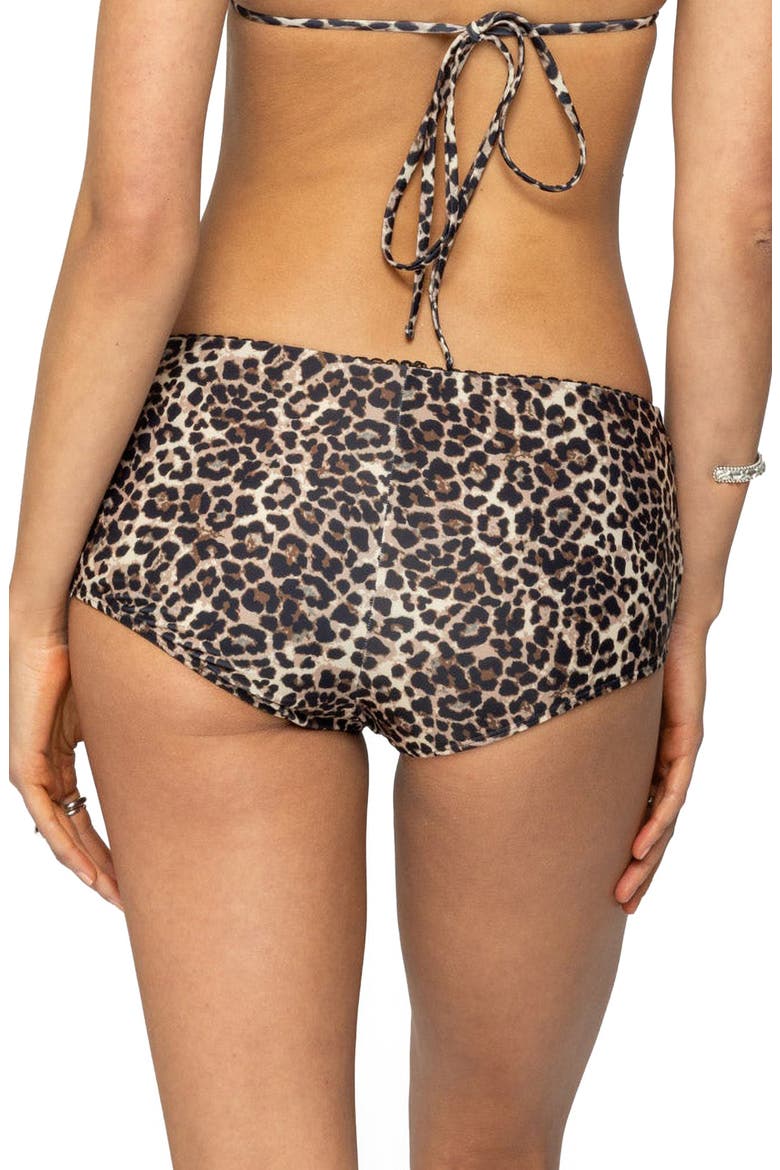 Mich Leopard Boyshort Bikini Bottoms, Alternate, color, LEOPARD