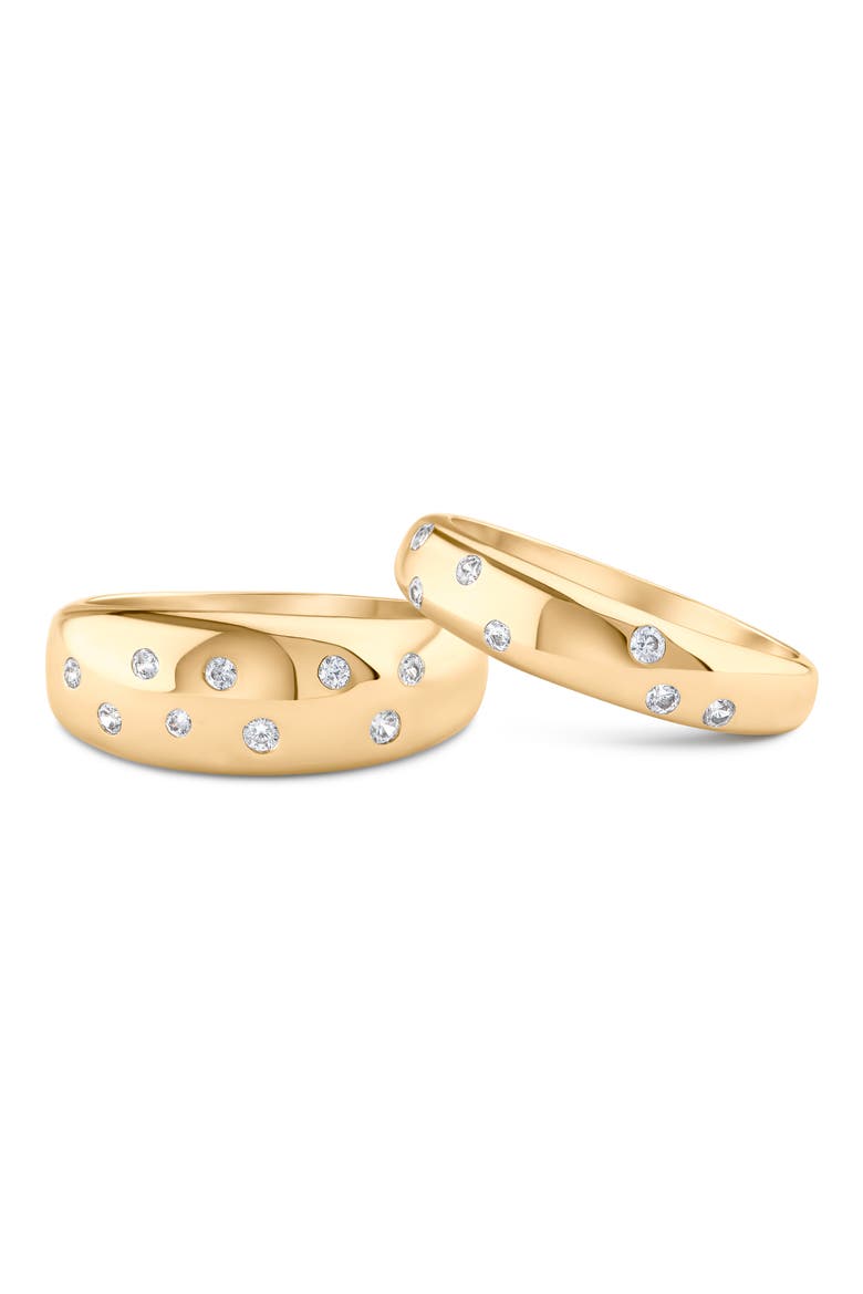 Set of 2 Cubic Zirconia Stackable Rings, Alternate, color, CLEAR GOLD