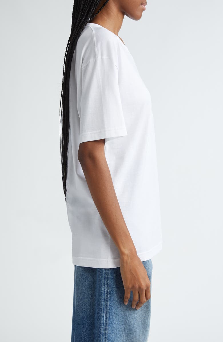 Acne Studios Nash Face Patch T-Shirt, Alternate, color, Optic White