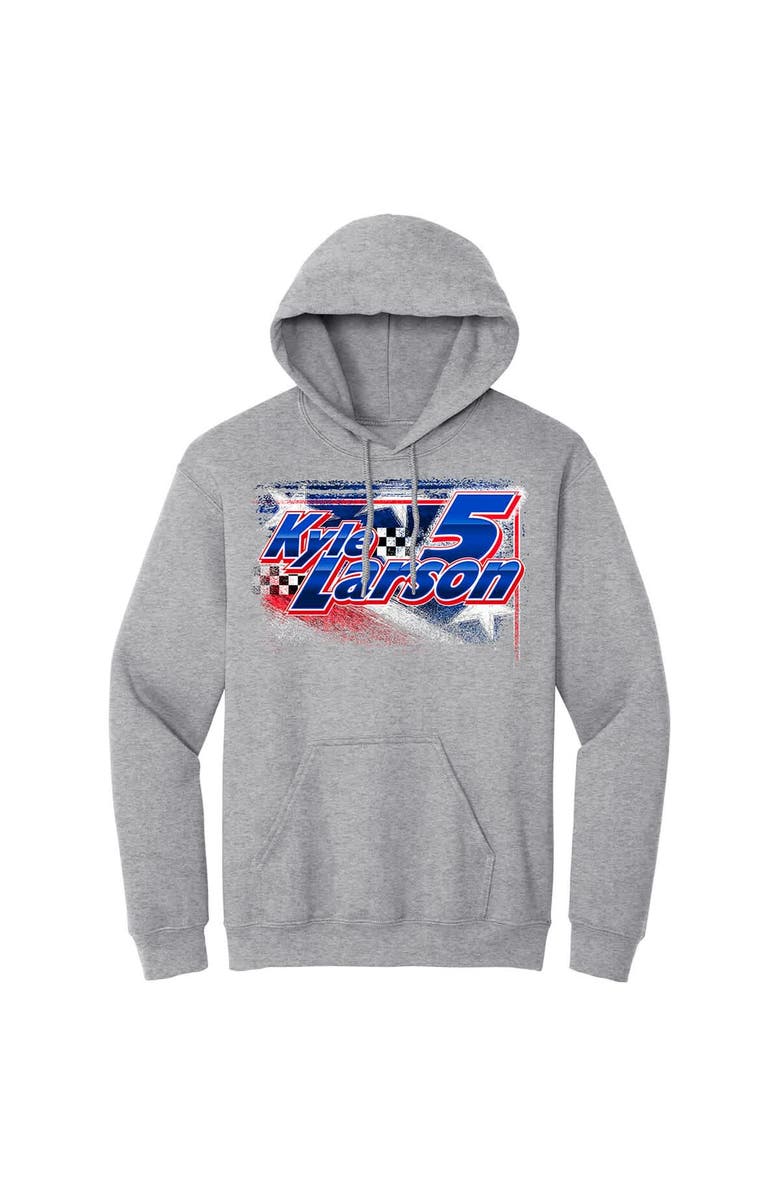 HENDRICK MOTORSPORTS TEAM COLLECTION Men's Hendrick Motorsports Team Collection Heather Gray Kyle Larson HendrickCars.com Pullover Hoodie, Alternate, color, Heather Gray