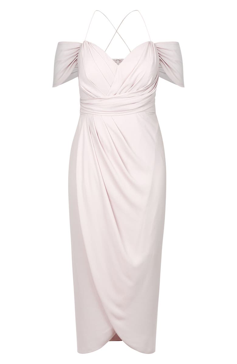 City Chic Entwine Cold Shoulder Tulip Midi Dress, Alternate, color, 