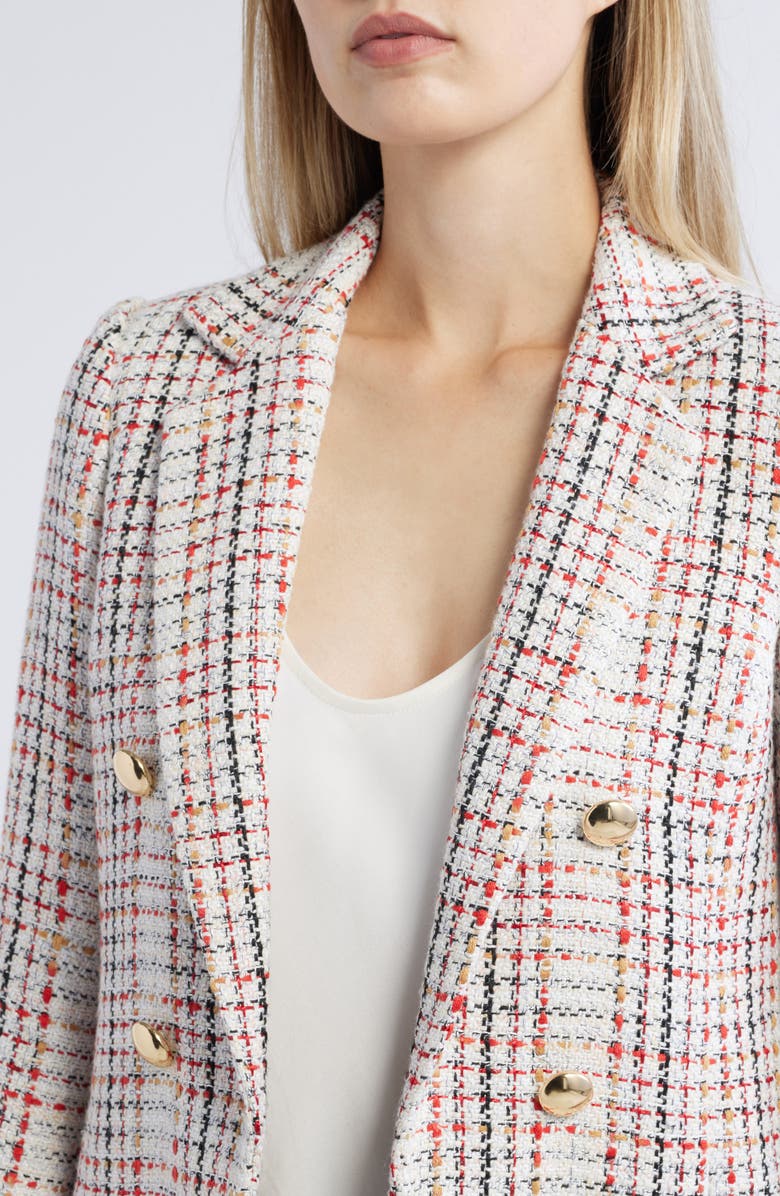 Anne Klein Tweed Double Breasted Jacket, Alternate, color,