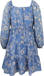 Zunie Kids' Print Chiffon Dress