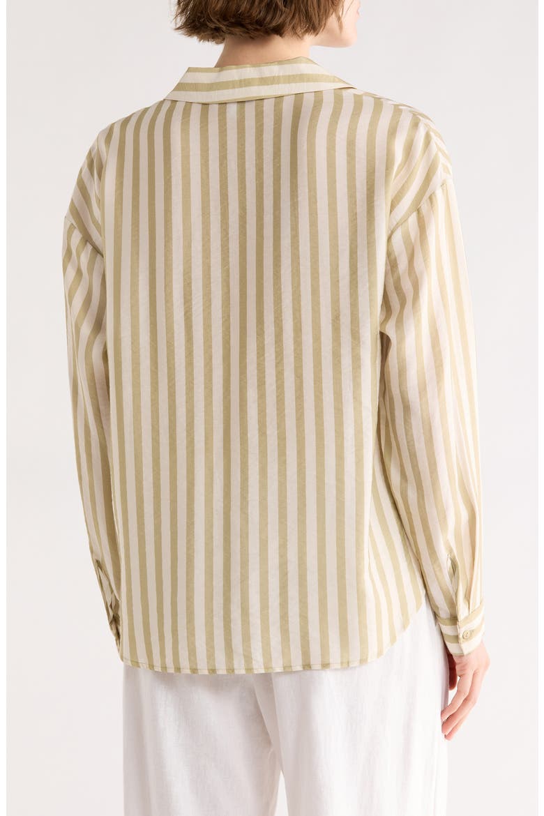 Long Sleeve Twist Front Button-Up Shirt, Alternate, color, OLIVE