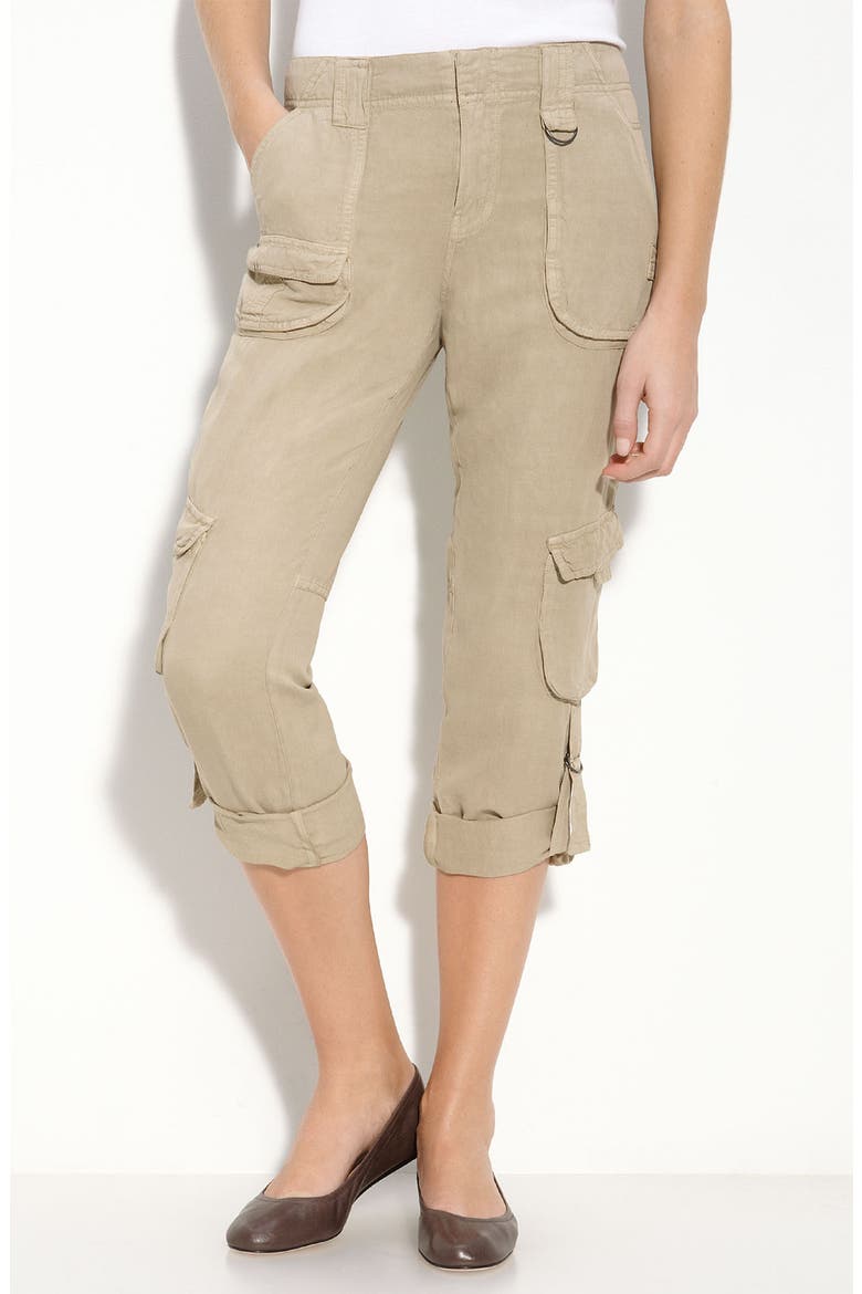 Silk & Linen Cargo Pants, Main, color, CHINCHILLA