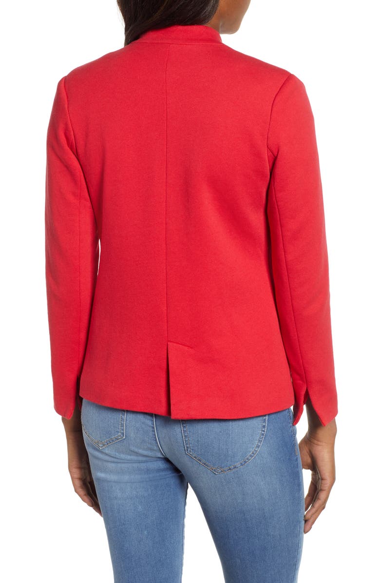 GIBSONLOOK Inverted Notch Collar Cotton Blend Knit Blazer, Alternate, color, Red