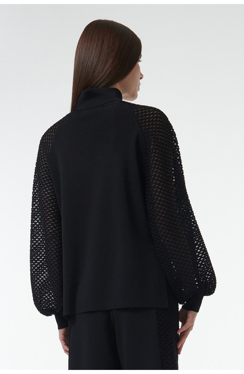 Leem Mesh Sleeve Knitted Sweater, Alternate, color, Black