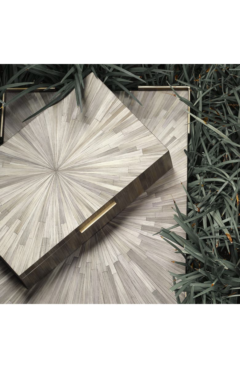 JAMIE YOUNG Palm Marquetry Decorative Box, Alternate, color, Grey