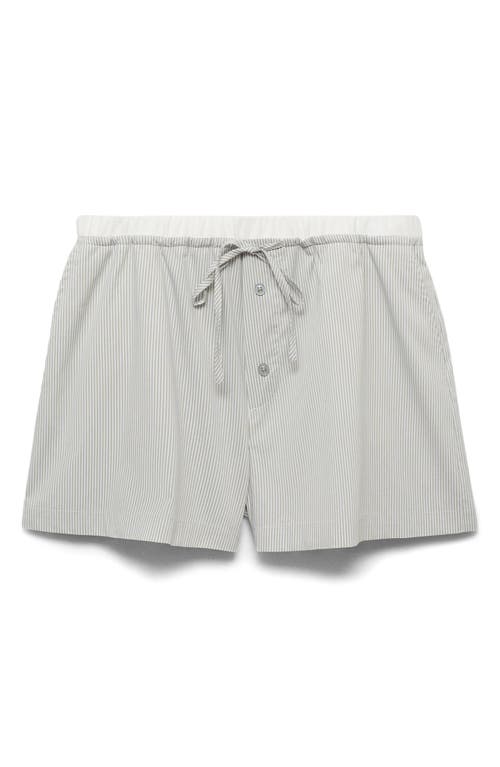Mango Stripe Pajama Shorts In Gray