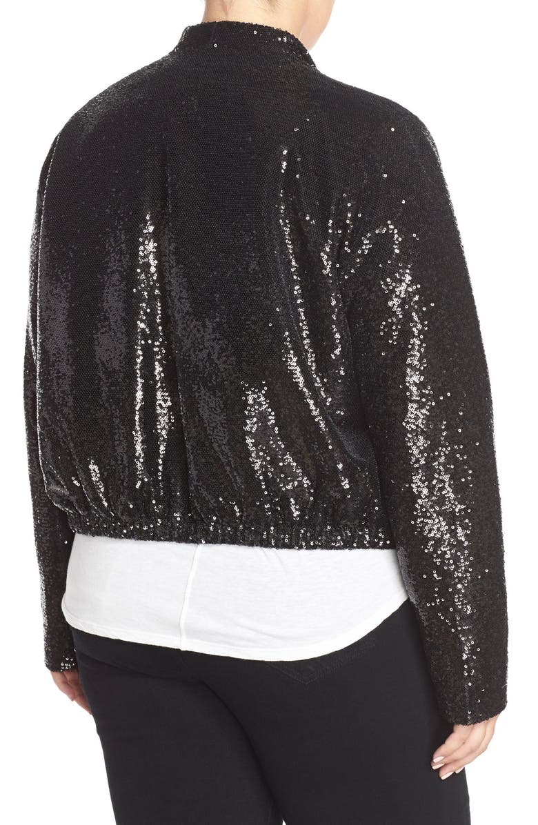 BB Dakota by Steve Madden BB Dakota 'Ulma' Sequin Drape Front Blazer, Alternate, color, 