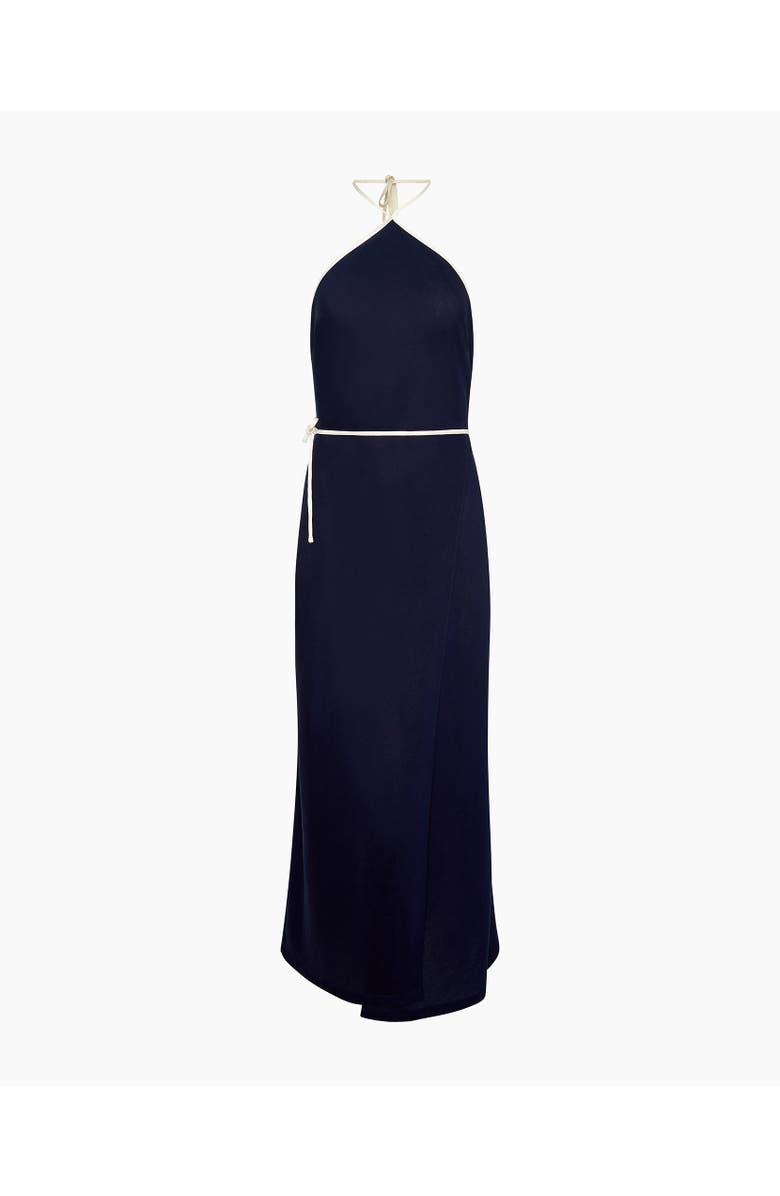 Onia Halter Wrap Dress, Alternate, color, Noir Navy/Egret