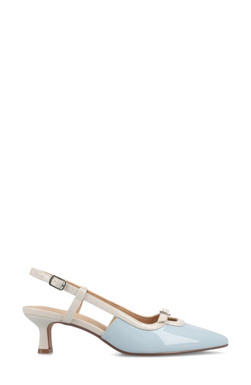 Journee Collection Padma Slingback Kitten Heel Pump In Blue Patent