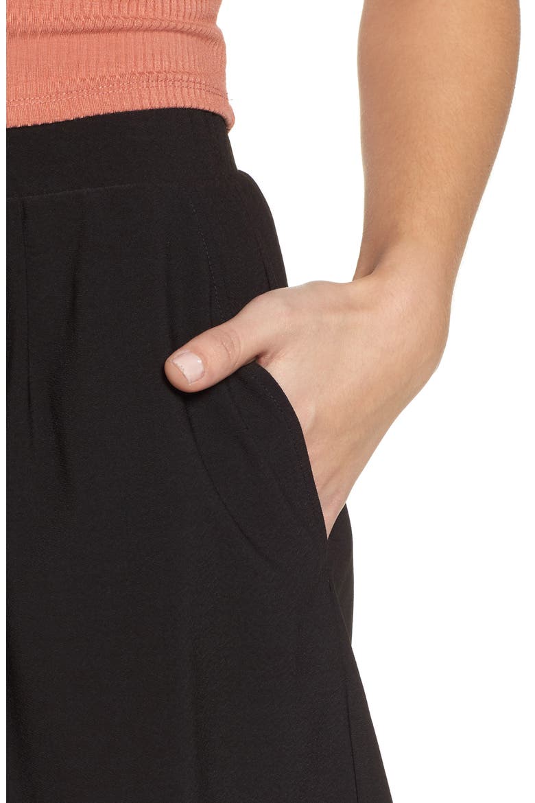 Pleat Front Shorts, Alternate, color, BLACK