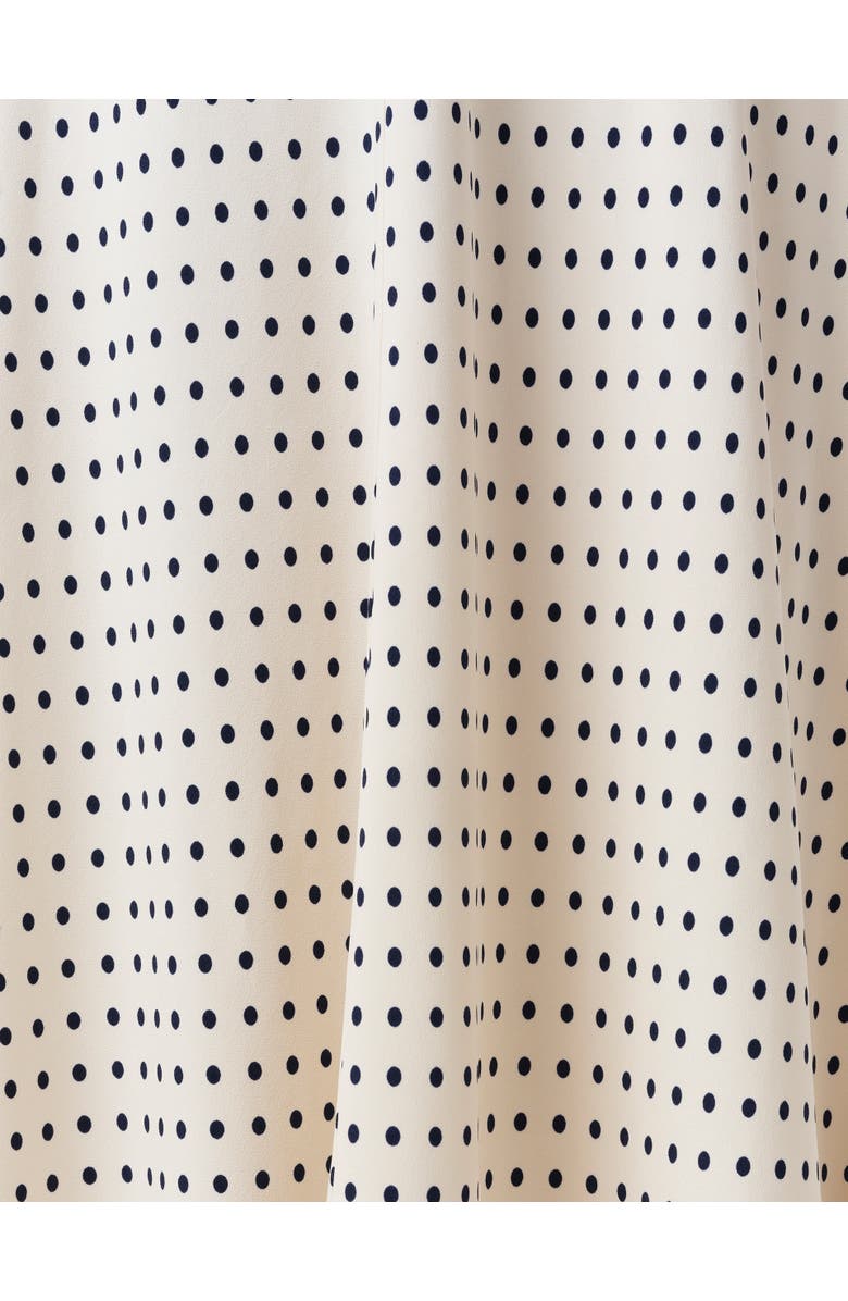 Ghost London Mia Crepe Polka Dot V-Neck Midi Dress, Alternate, color, Ivory Spot