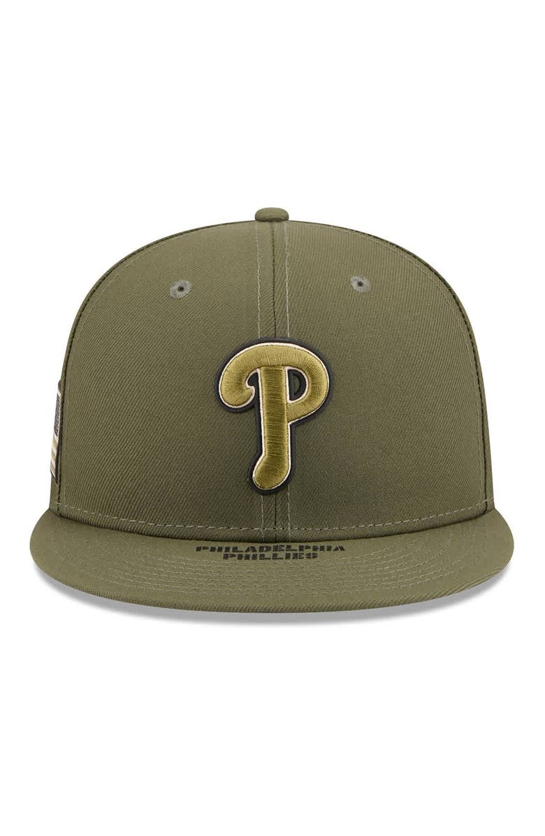 New Era Men's New Era  Olive Philadelphia Phillies 2026 Armed Forces Day 9FIFTY Snapback Hat, Alternate, color, Olive