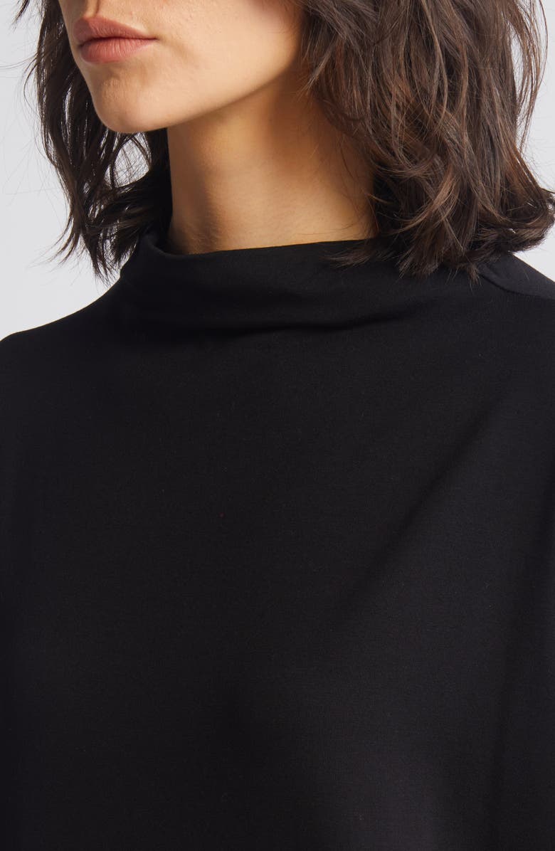 Funnel Neck Long Sleeve Boxy Tunic Top