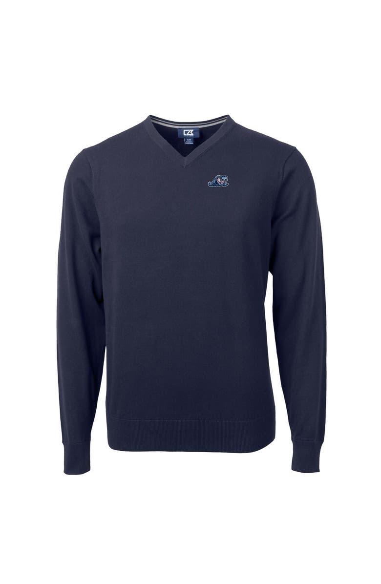 Cutter & Buck Men's Cutter & Buck Navy West Michigan Whitecaps Lakemont Tri-Blend V-Neck Pullover Sweater, Alternate, color,