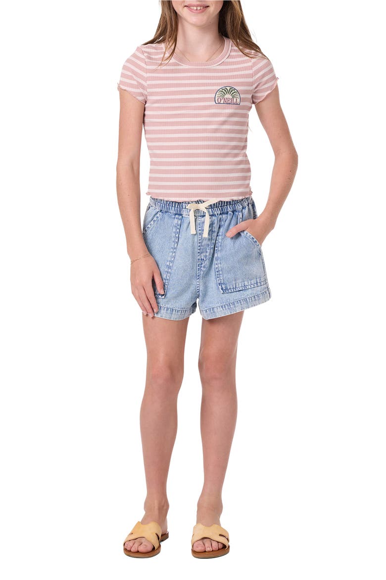 Kids' Merrit Stripe T-Shirt, Alternate, color, MISTY ROSE
