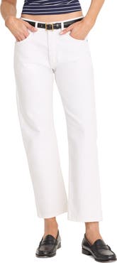 Good American Mid Rise Ankle Straight Leg Jeans