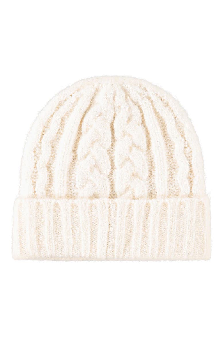 The Cable Beanie, Alternate, color, IVORY