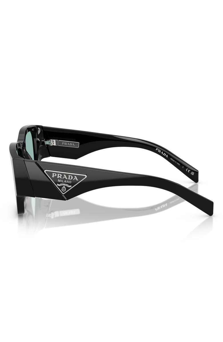 Prada 55mm Square Sunglasses, Alternate, color, Black Green