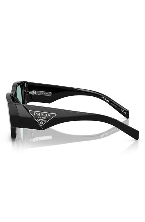 Prada 55mm Square Sunglasses In Black Green