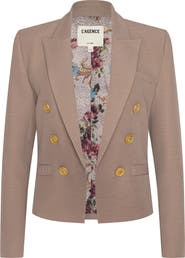 L'AGENCE Brooke Texture Double Breasted Crop Blazer