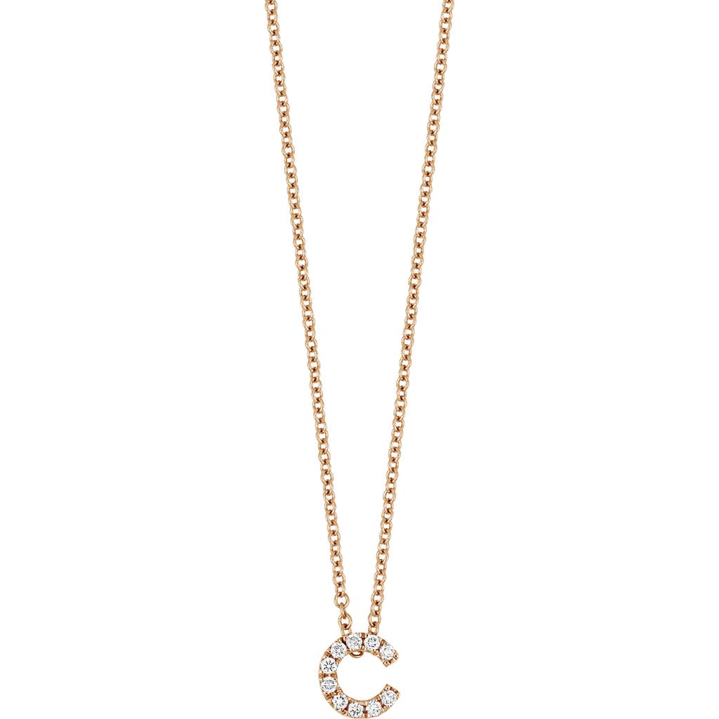 Bony Levy Diamond Pavé Initial Pendant Necklace In 18k Rose Gold - C
