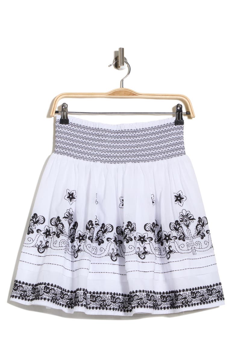 JASON WU Embroidered Short Skirt, Main, color, White/ Black