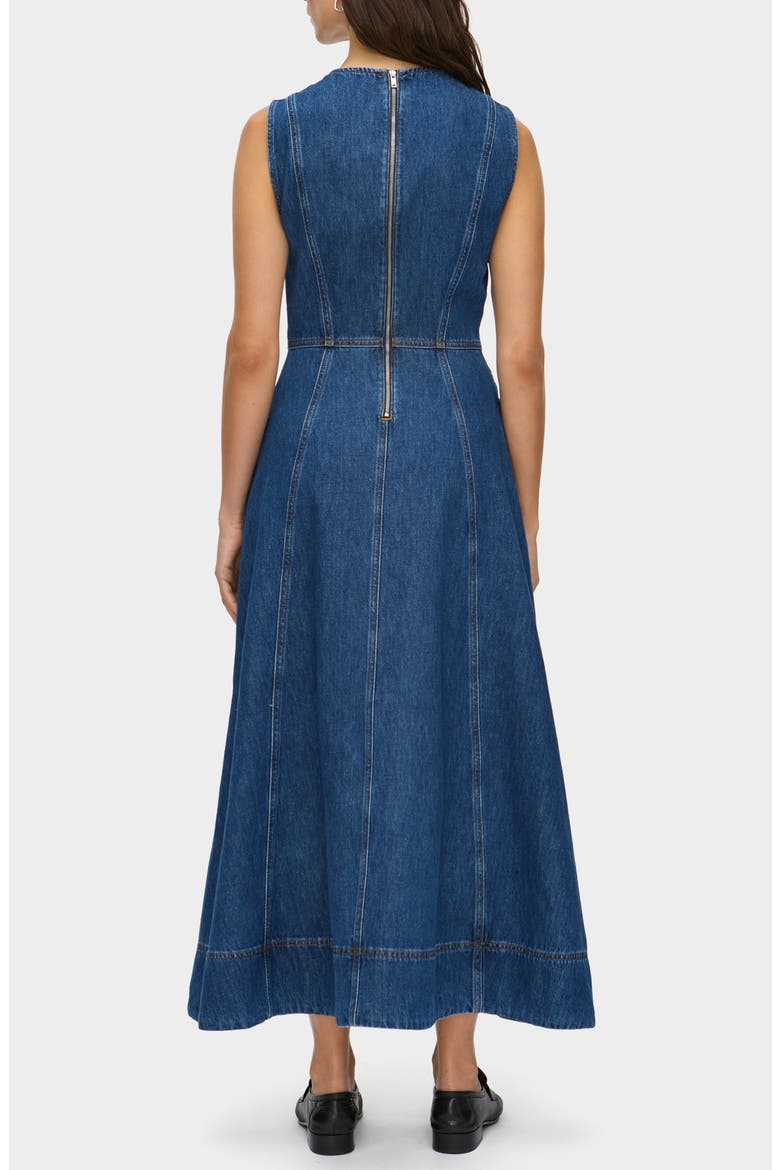 Waterlily Sleeveless Organic Cotton Denim Dress, Alternate, color, MID BLUE