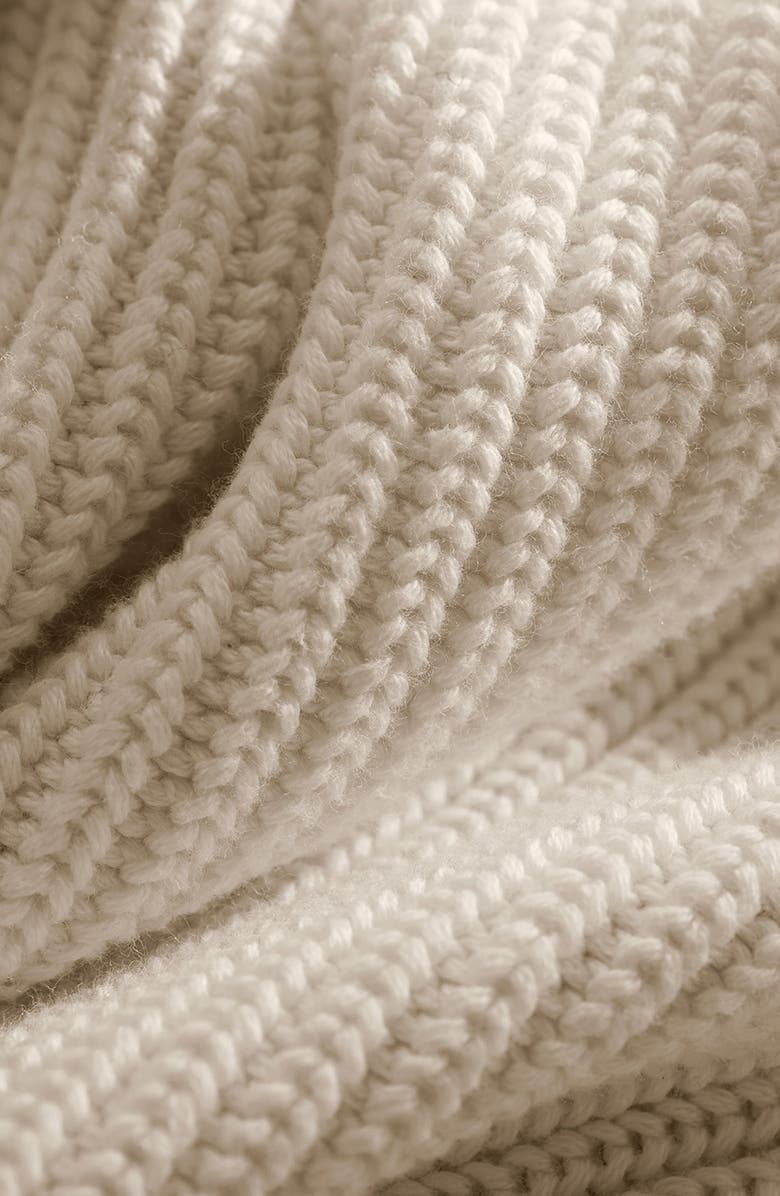 Boll & Branch Organic Cotton Shaker Stitch Throw Blanket, Alternate, color, Natural