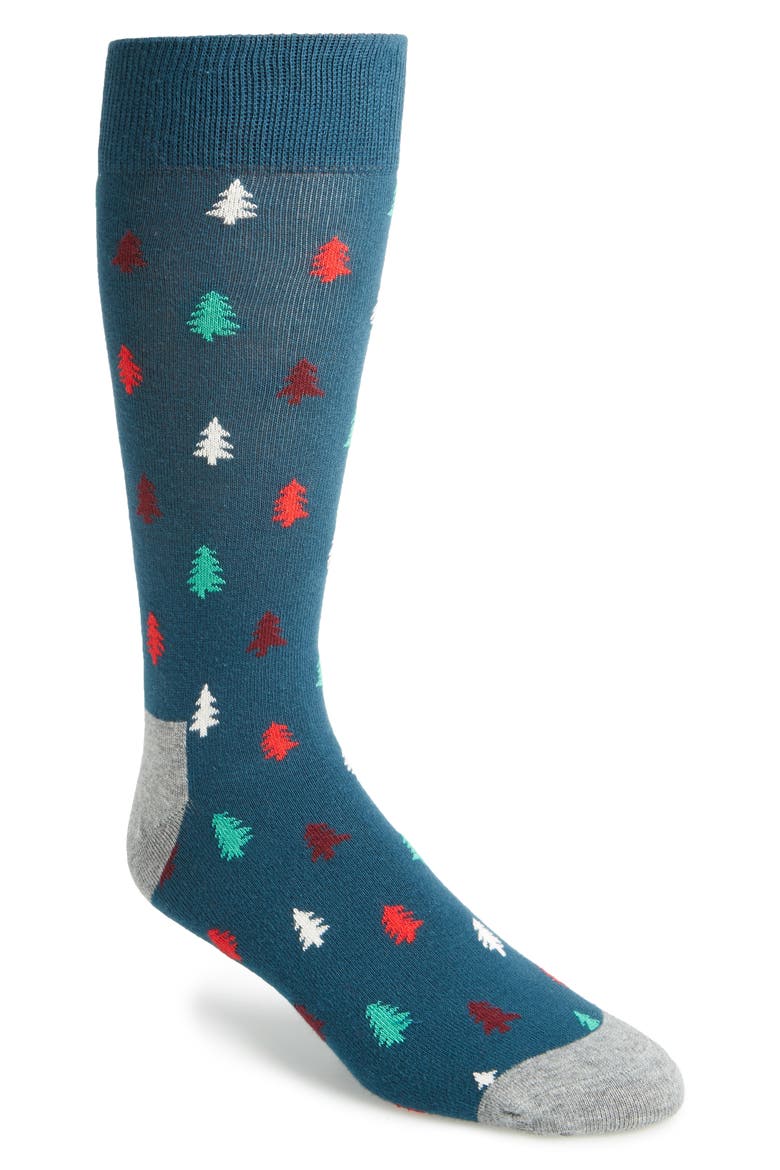 Tree Socks, Main, color, GREEN/ RED
